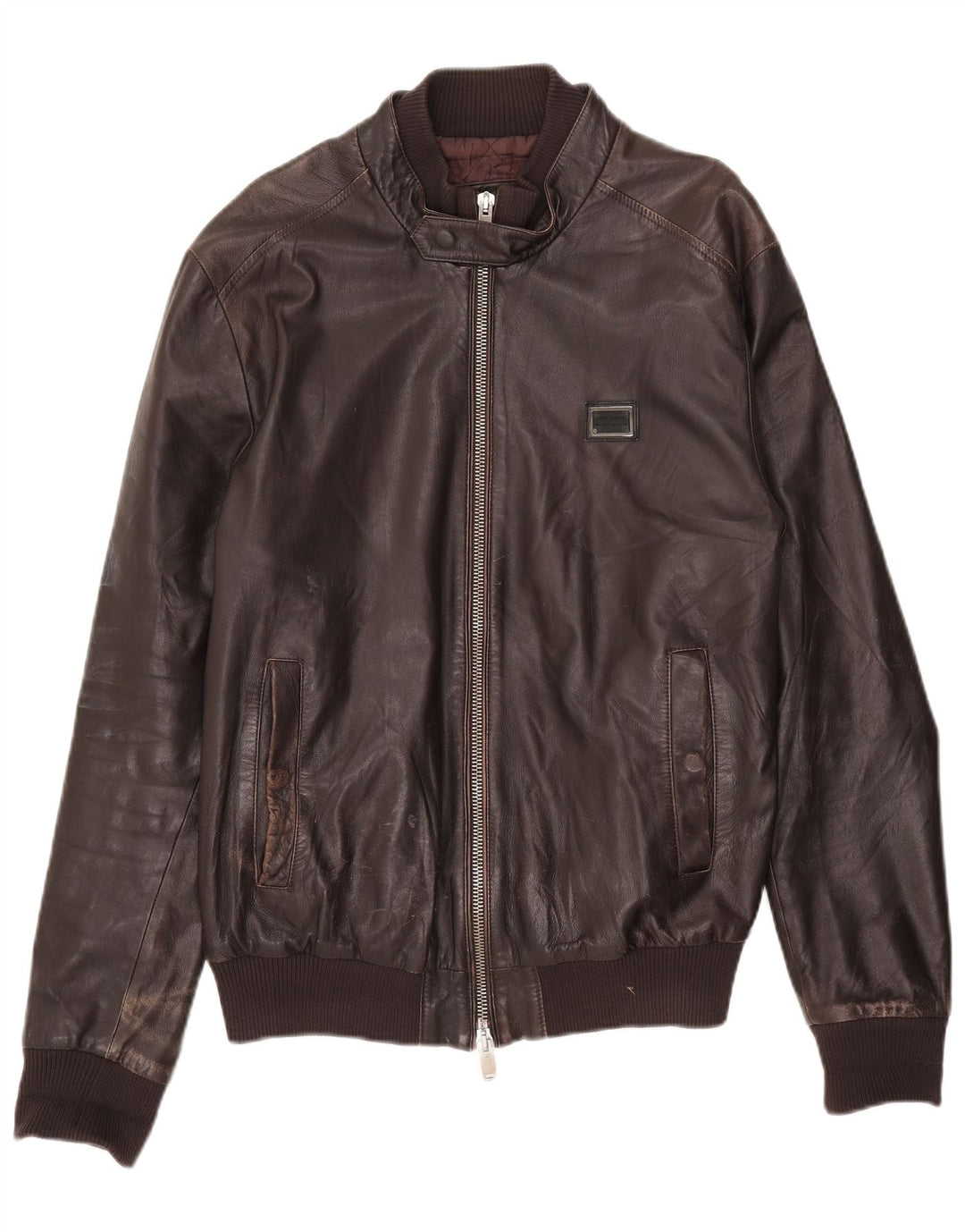 Jaqueta de couro masculina Antony Morato Reino Unido 40 grande couro marrom