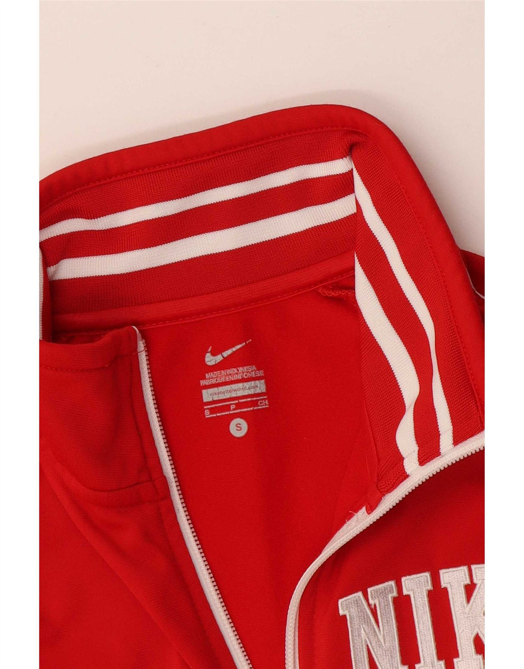 Nike Womens Tracksuit Top Jacket UK 10 Pequeno Vermelho
