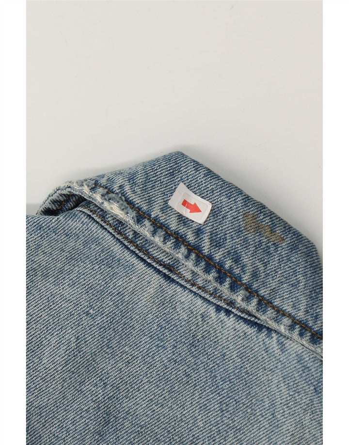 Zara Jaqueta jeans feminina desgastada Reino Unido 14 azul médio