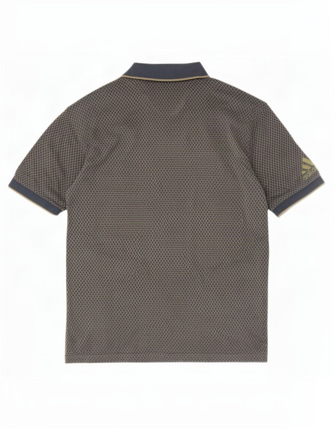 Camisa polo masculina Adidas grande cinza Argyle/algodão diamante