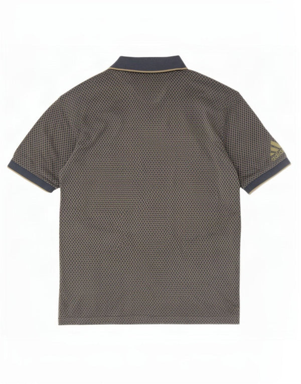 Camisa polo masculina Adidas grande cinza Argyle/algodão diamante