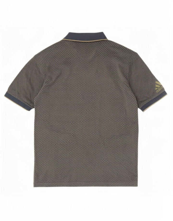 Camisa polo masculina Adidas grande cinza Argyle/algodão diamante