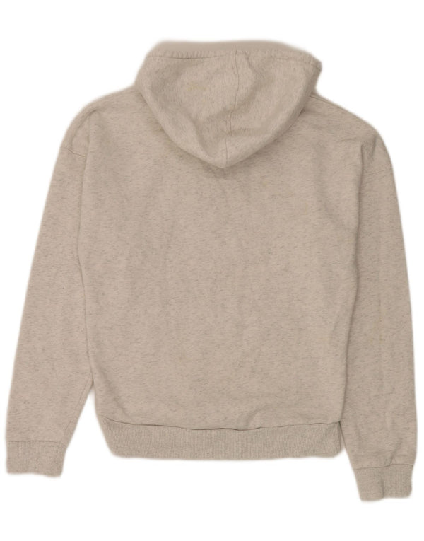 Jumper com capuz feminino Reebok Oversized UK 8/10 pequeno algodão manchado cinza
