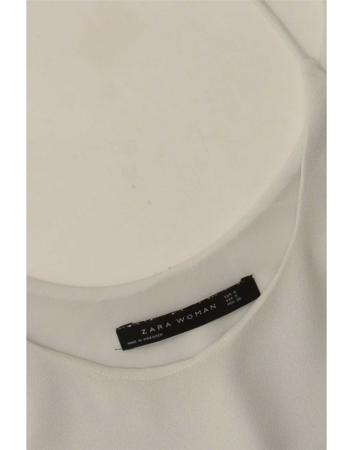 Zara Womens Cami Top UK 10 Pequeno Branco