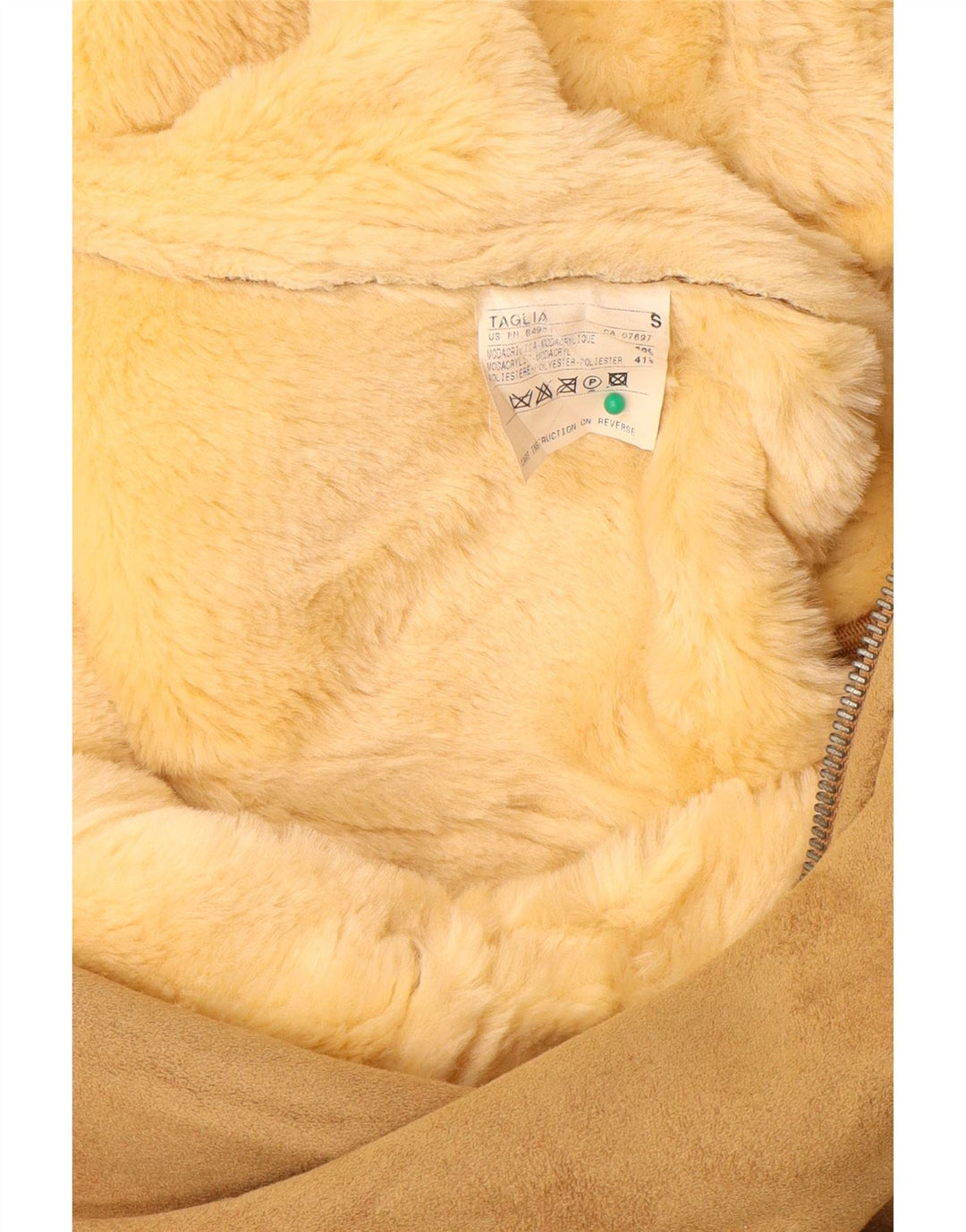 Sobretudo feminino Sherpa BENETTON Reino Unido 10 pequeno modacril bege