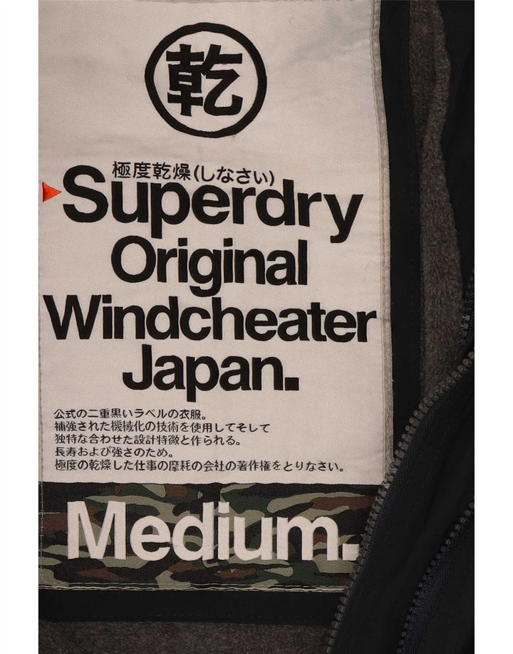 Jaqueta corta-vento masculina Superdry The Windcheater UK 38 azul marinho médio