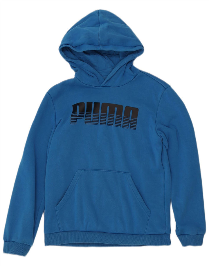 Jumper com capuz gráfico feminino PUMA 13-14 anos algodão azul
