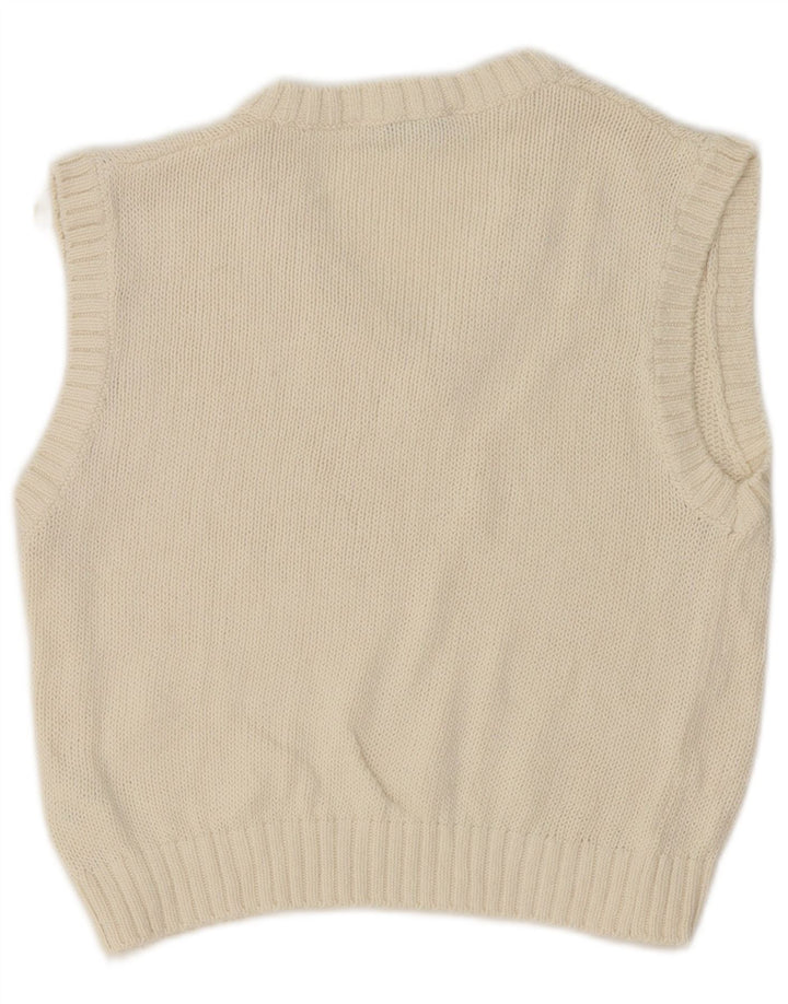 Regata feminina Zara com colete curto Reino Unido 12 algodão branco médio