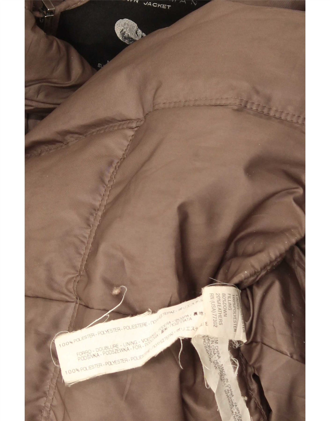 Jaqueta acolchoada feminina Zara UK 8 poliéster marrom pequeno