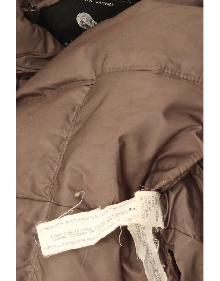 Jaqueta acolchoada feminina Zara UK 8 poliéster marrom pequeno
