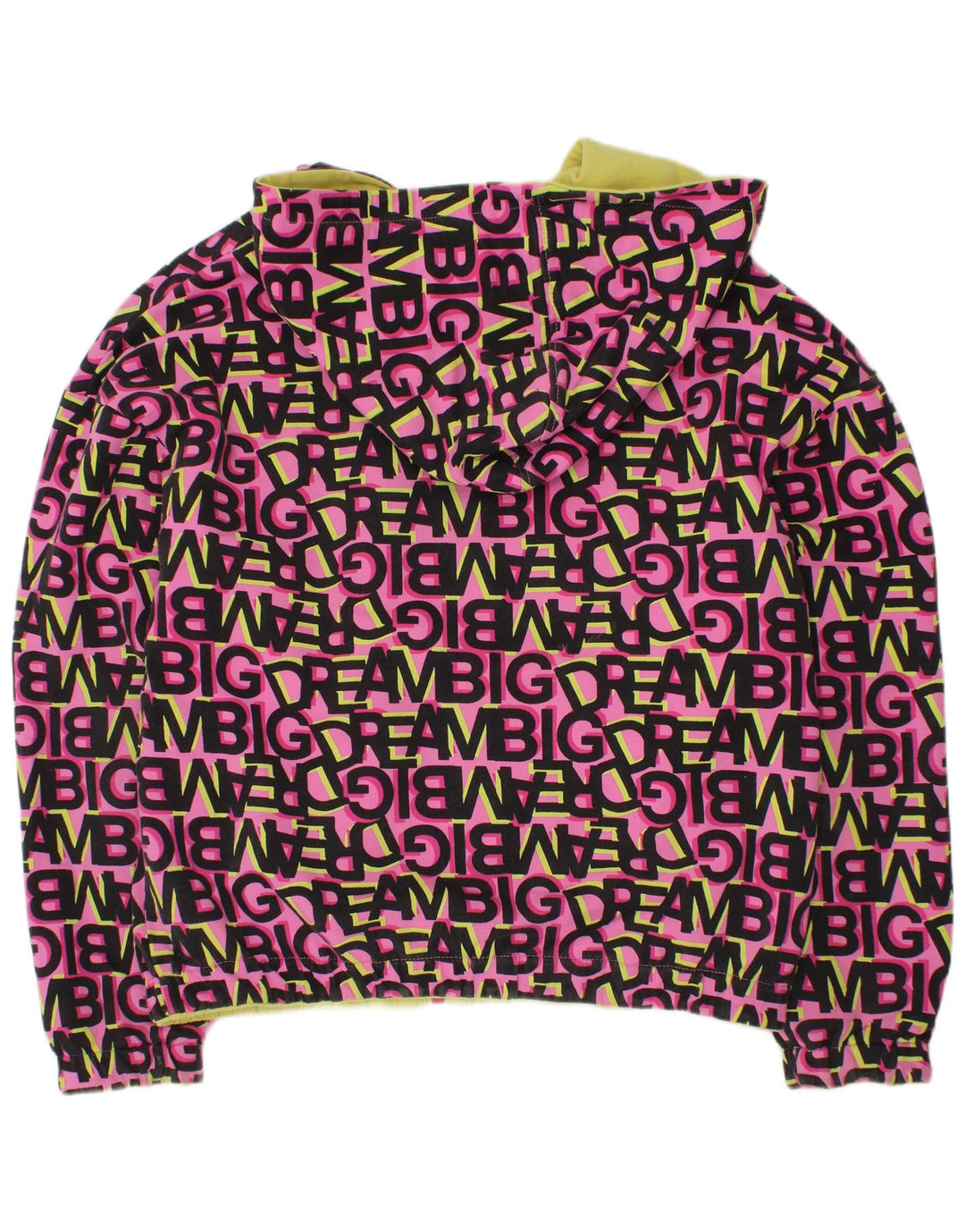 Jaqueta reversível com capuz gráfico VINTAGE para meninas 11-12 anos algodão rosa