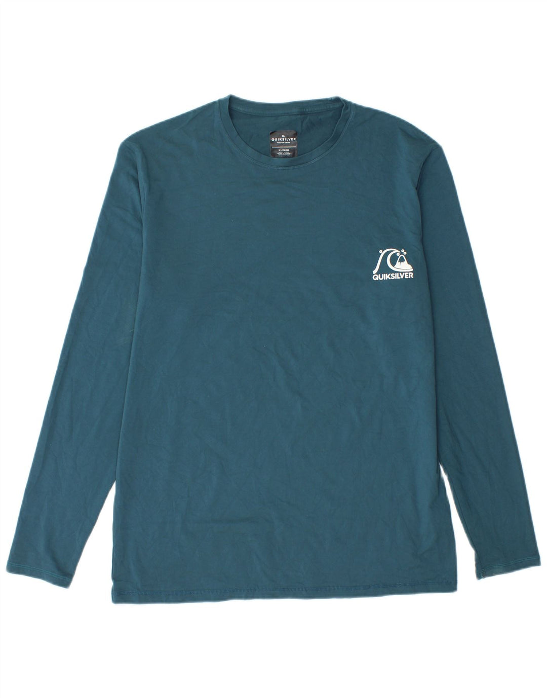 Top masculino Quiksilver manga comprida poliéster azul médio