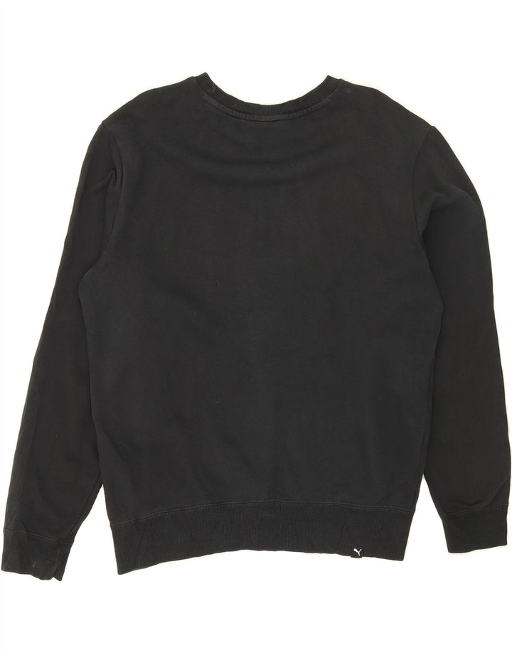 PUMA Mens Graphic Sweatshirt Jumper Small Black Cotton Vintage Puma and Second-Hand Puma from Messina Hembry 