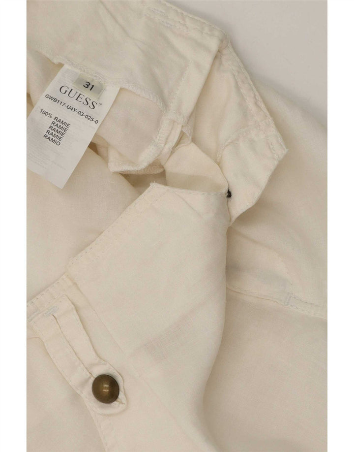 Guess Shorts feminino casual W31 médio branco rami