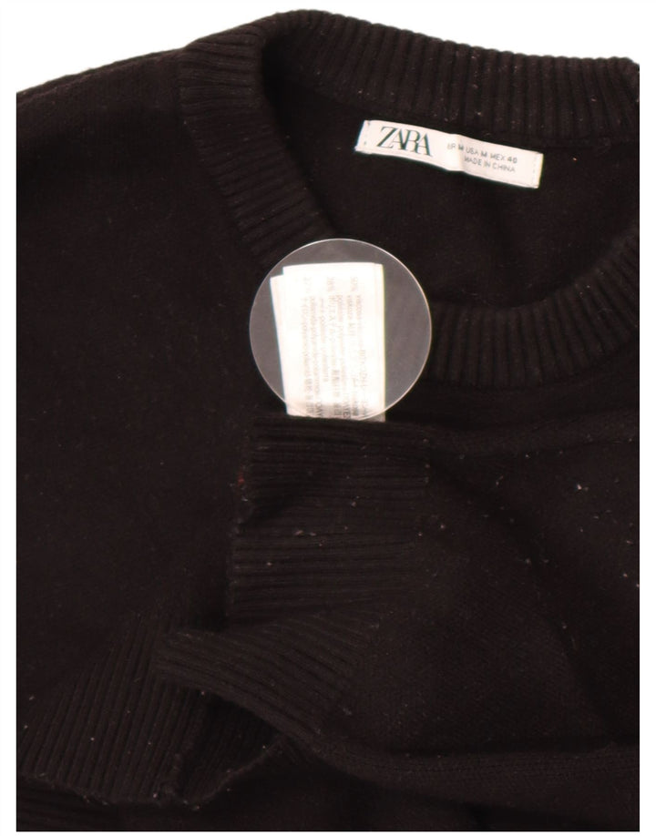 Zara Suéter masculino com gola redonda e viscose preta média