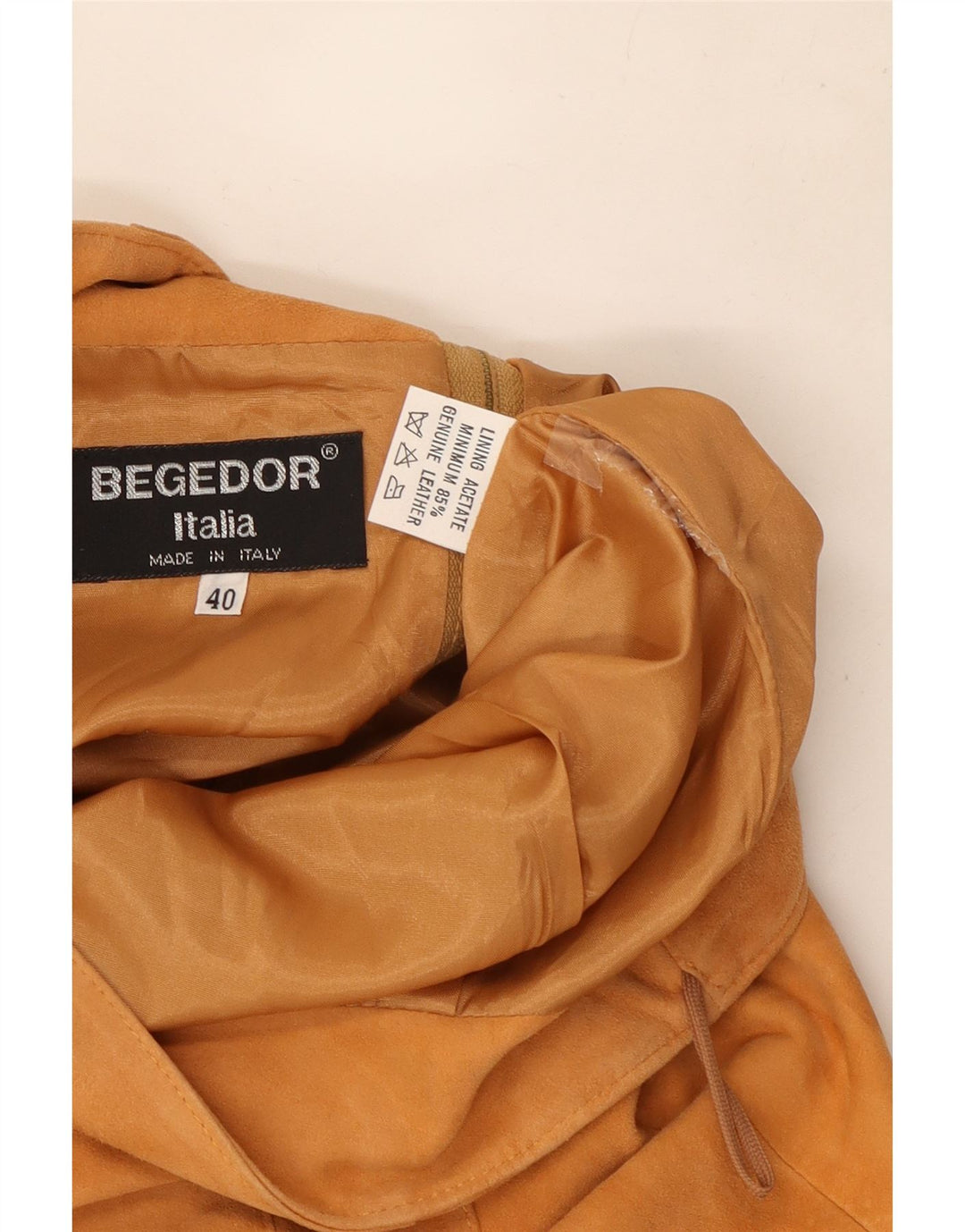 Saia feminina de camurça Begedor IT 40 pequena W26 couro marrom