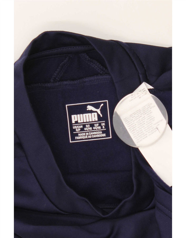 Puma Mens Top Manga Longa Pequeno Poliéster Azul Marinho