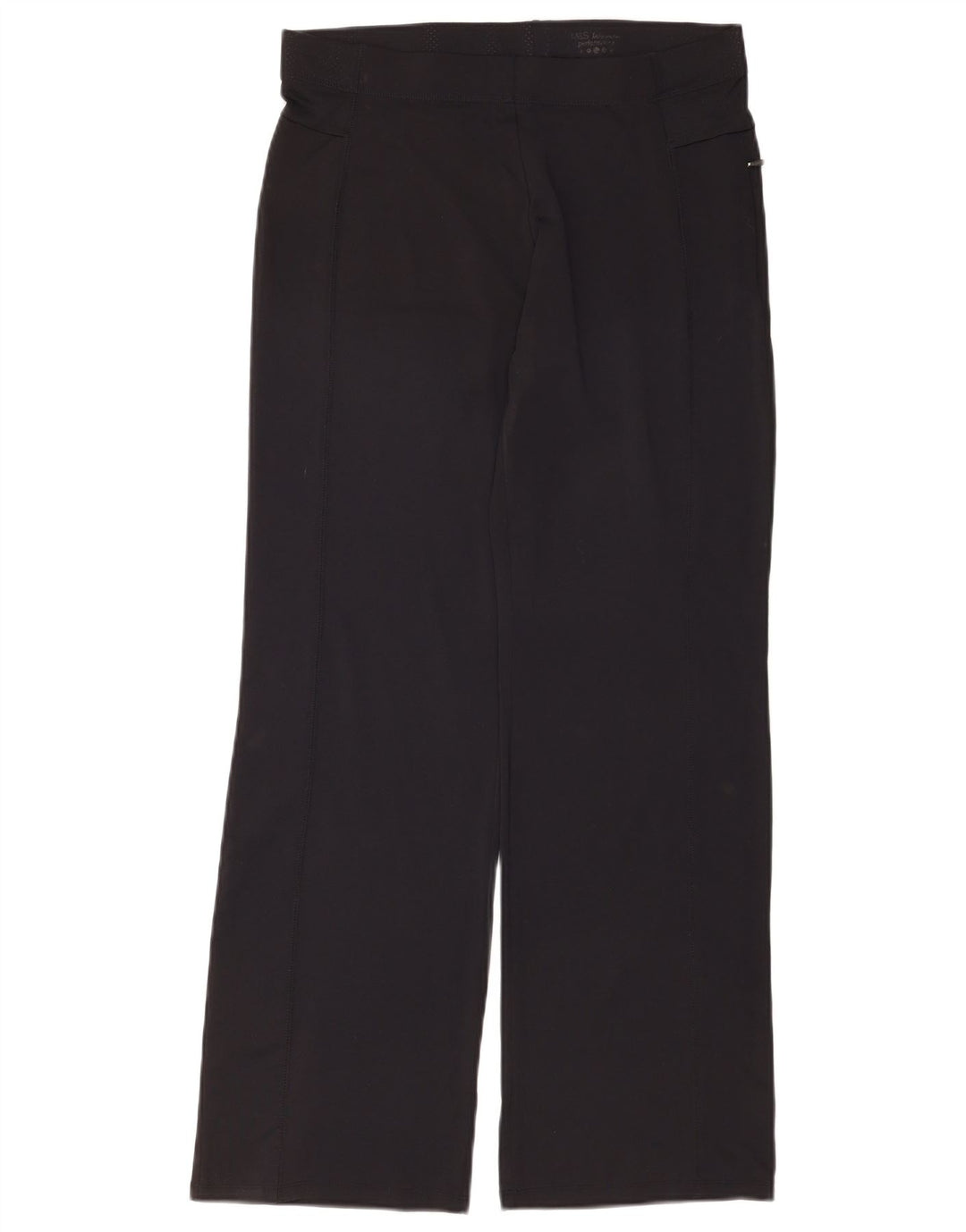 Calça de treino feminina Marks & Spencer UK 12 poliéster preto médio