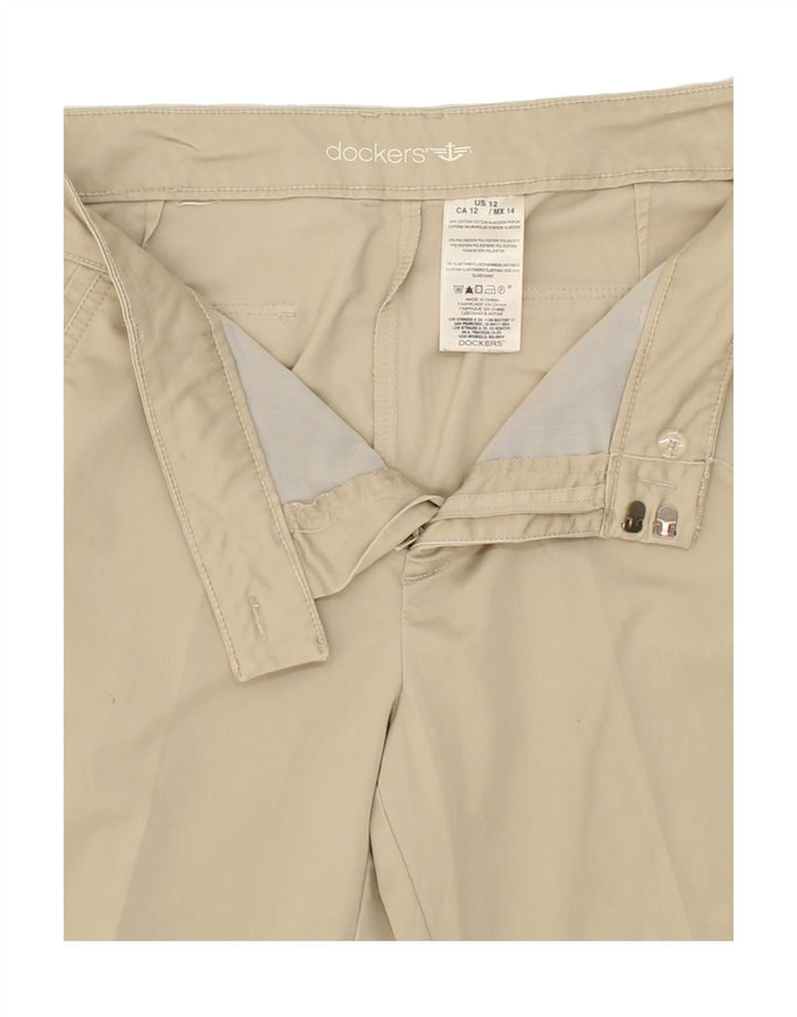 DOCKERS Womens Straight Capri Trousers US 12 Large W36 L21 Beige Cotton Vintage Dockers and Second-Hand Dockers from Messina Hembry 