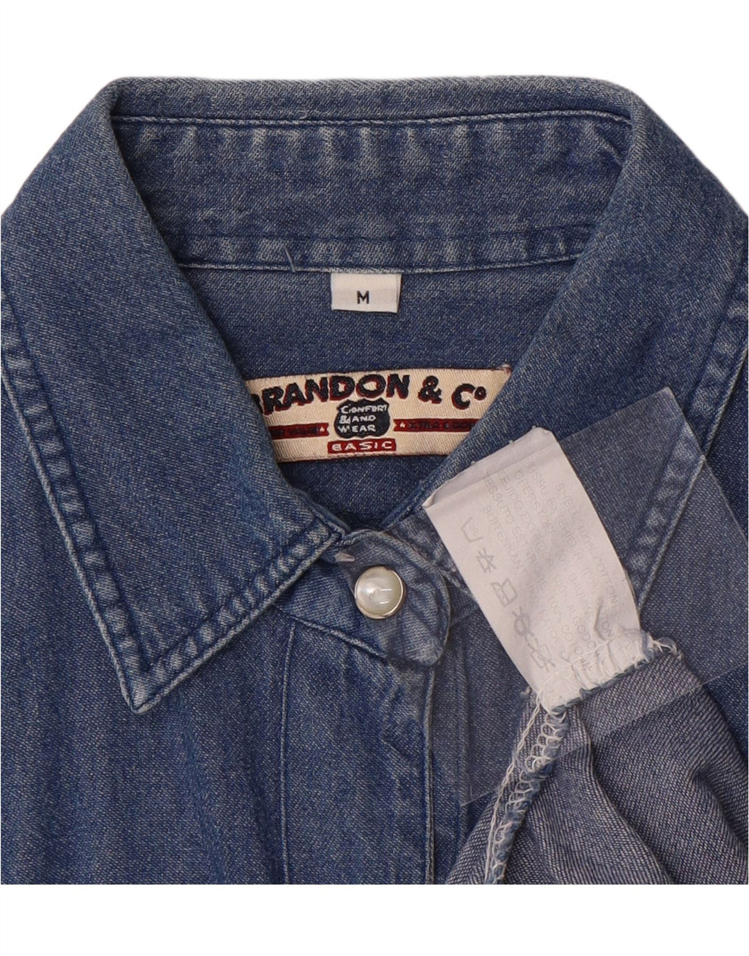 BRANDON & C Womens Sleeveless Denim Shirt UK 12 Medium Blue Cotton