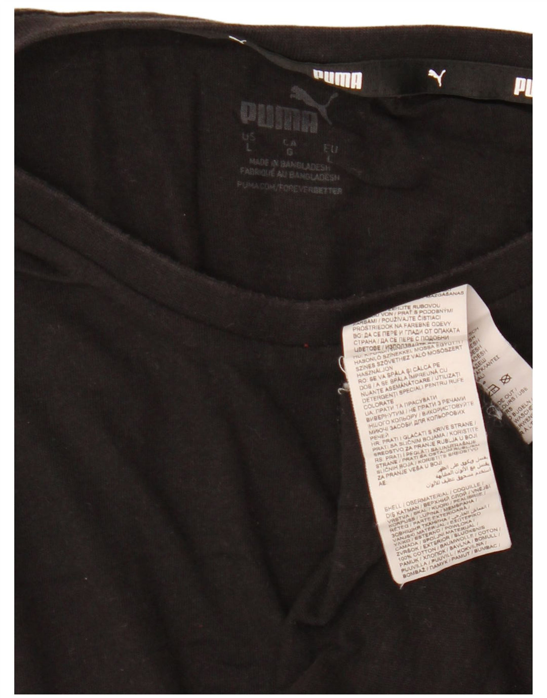 Camiseta masculina PUMA com estampa gráfica grande preta