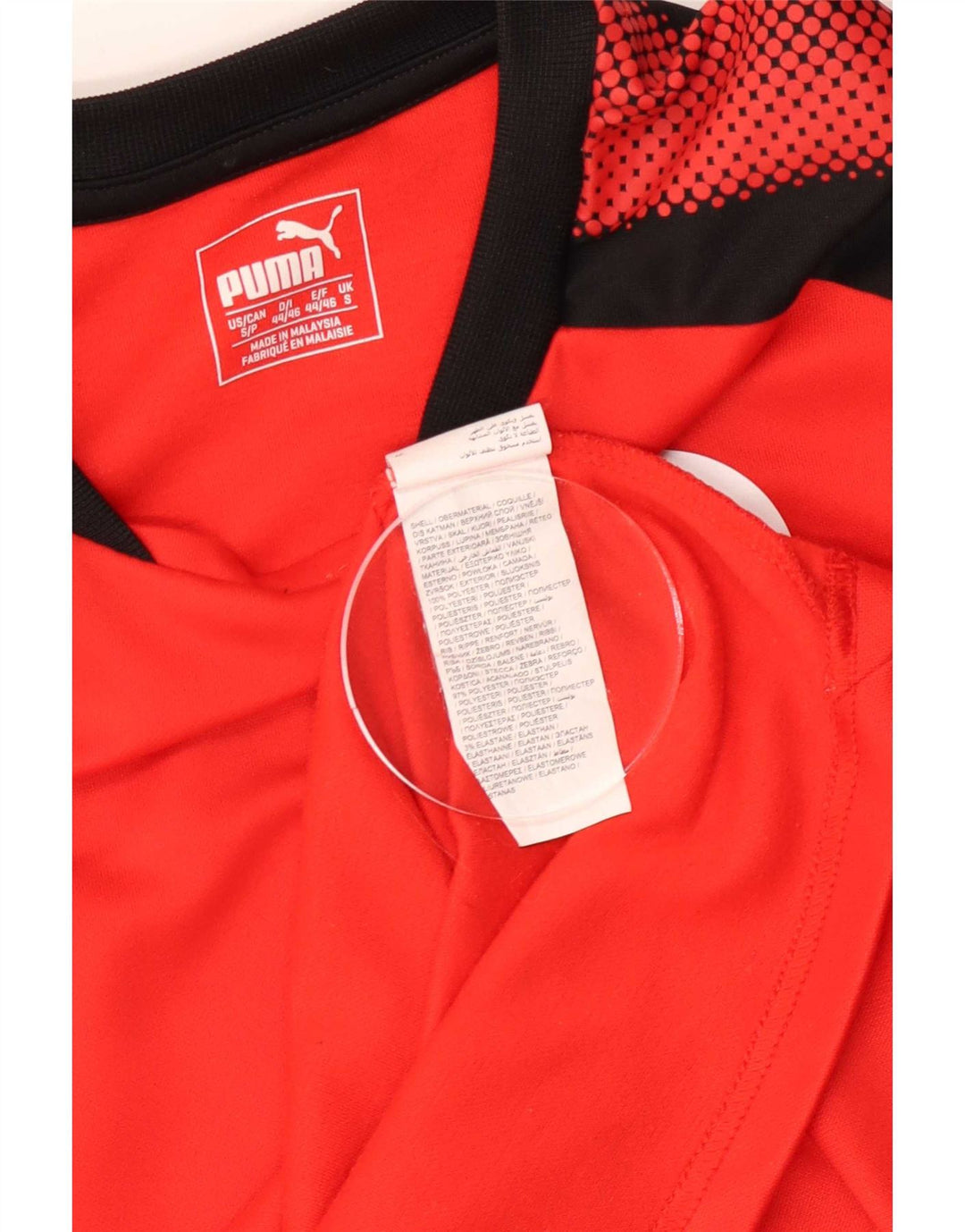 Puma Mens Graphic Top Manga Longa Pequeno Colorblock Vermelho Poliéster