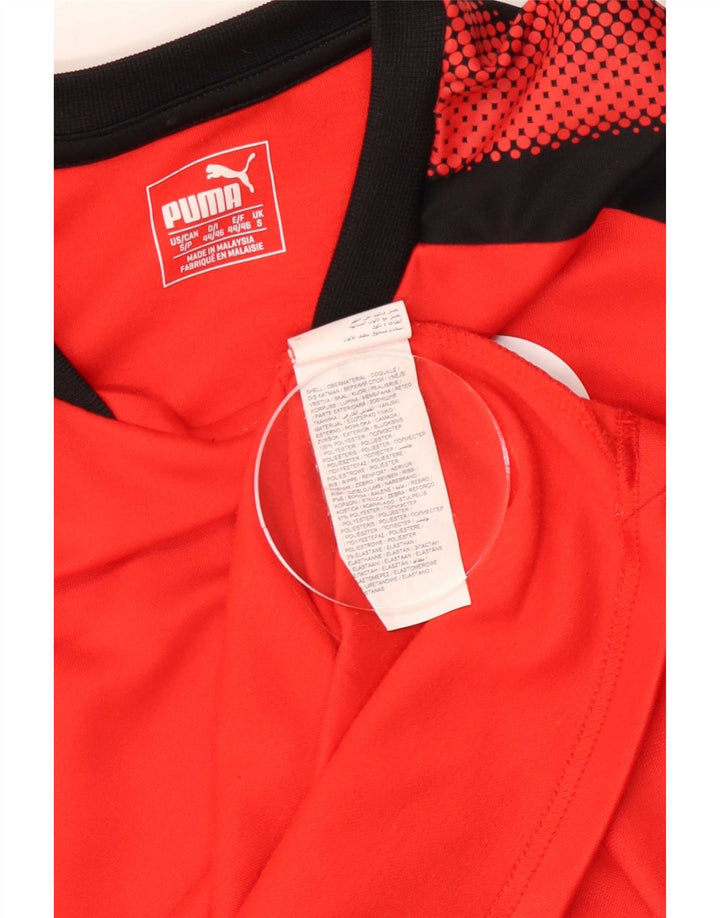 Puma Mens Graphic Top Manga Longa Pequeno Colorblock Vermelho Poliéster