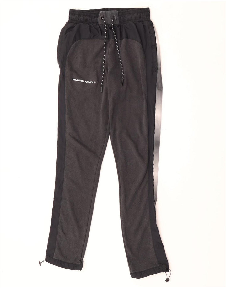 Calça de treino masculina Under Armour pequena cinza colorblock algodão