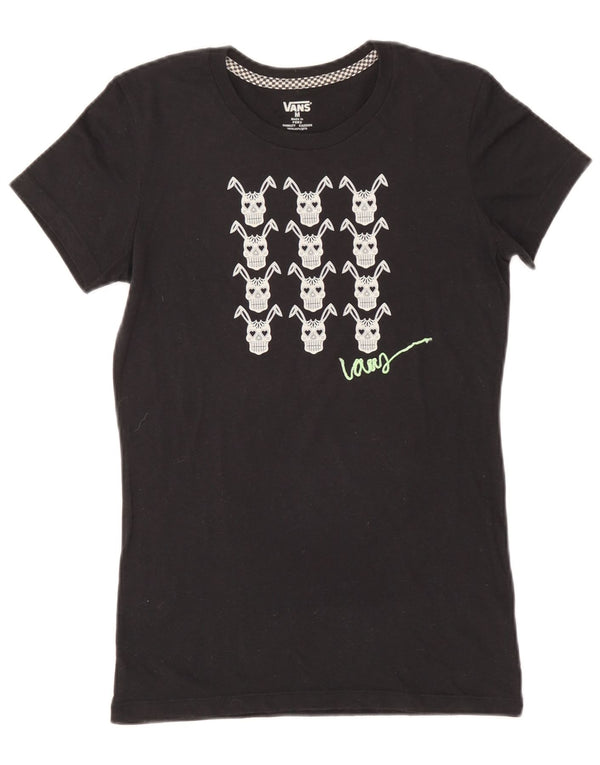 Camiseta feminina Vans com estampa gráfica UK 12 médio algodão preto