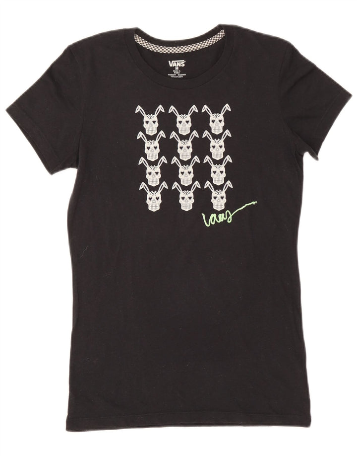Camiseta feminina Vans com estampa gráfica UK 12 médio algodão preto