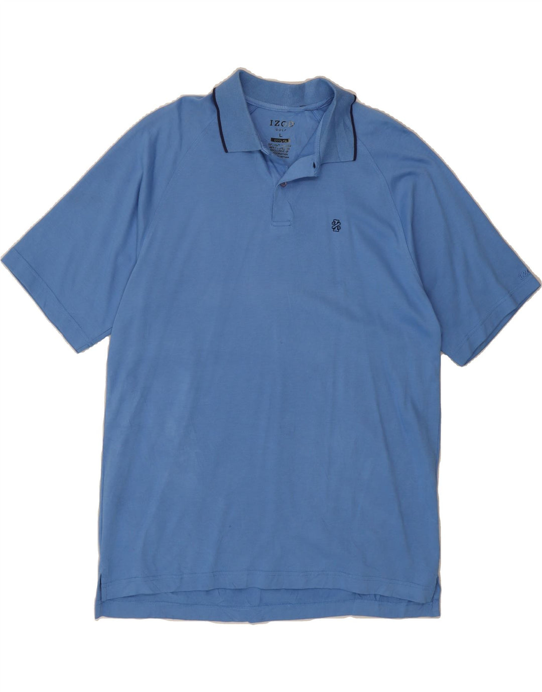 IZOD Mens Golf Polo Shirt Large Blue Cotton Vintage Izod and Second-Hand Izod from Messina Hembry 