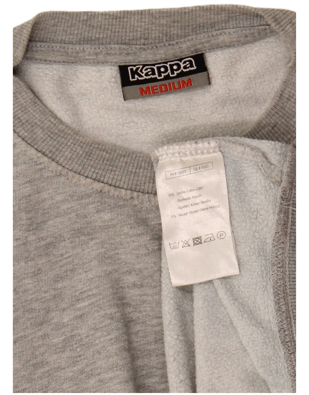 KAPPA moletom masculino jumper médio cinza algodão