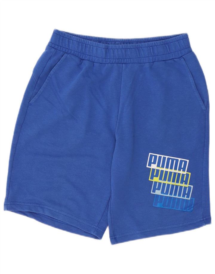 Shorts esportivos gráficos masculinos Puma médio azul algodão