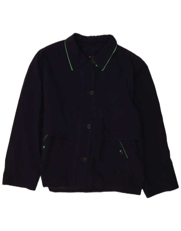 BIAGGINI Womens Oversized Bomber Jacket IT 50 XL Navy Blue Polyester