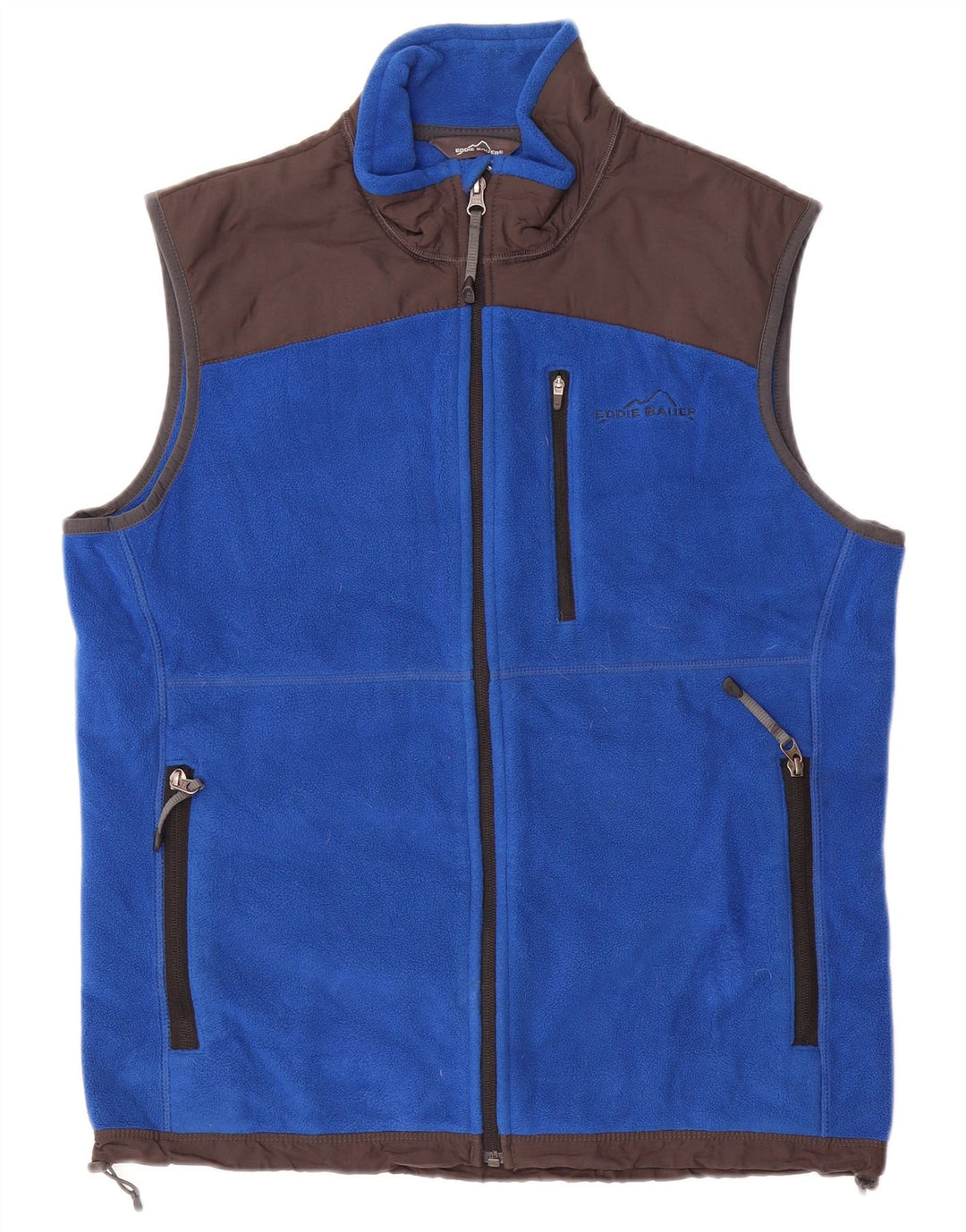 EDDIE BAUER Mens Fleece Gilet UK 36 pequeno azul Colourblock poliéster