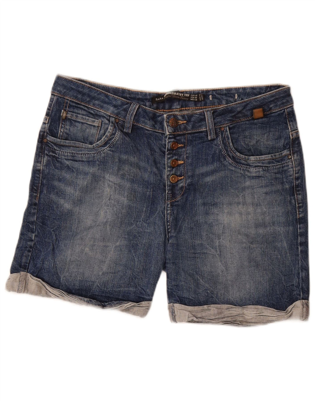 Shorts jeans feminino ZARA EU 40 médio W30 azul