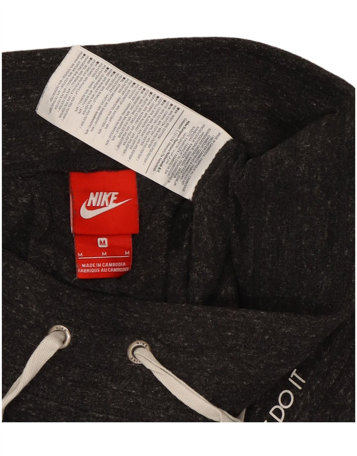Shorts esportivos femininos Nike UK 12 algodão manchado cinza médio