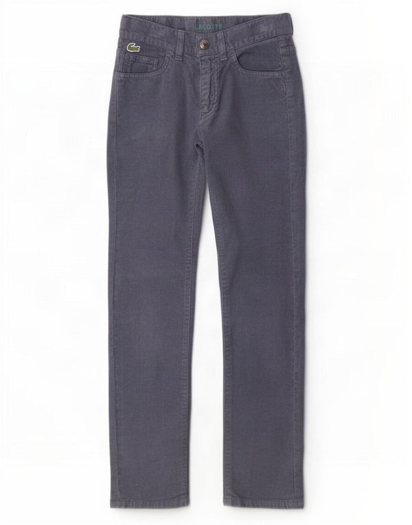 Calças retas de veludo Lacoste Boys 7-8 anos W22 L23 algodão azul marinho