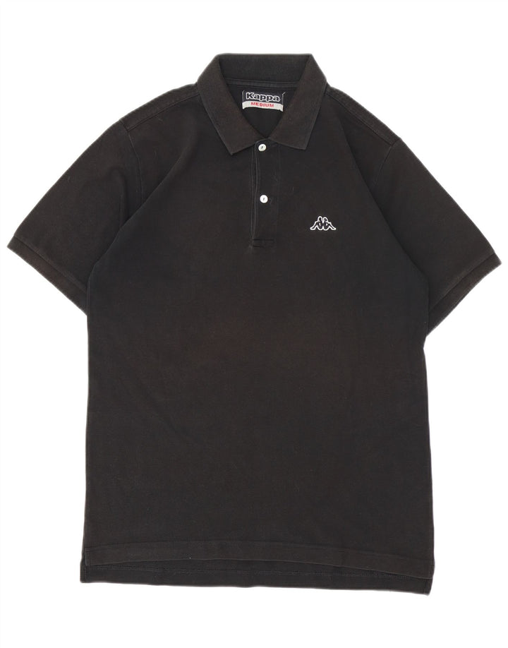 Camisa polo masculina Kappa de algodão preto médio
