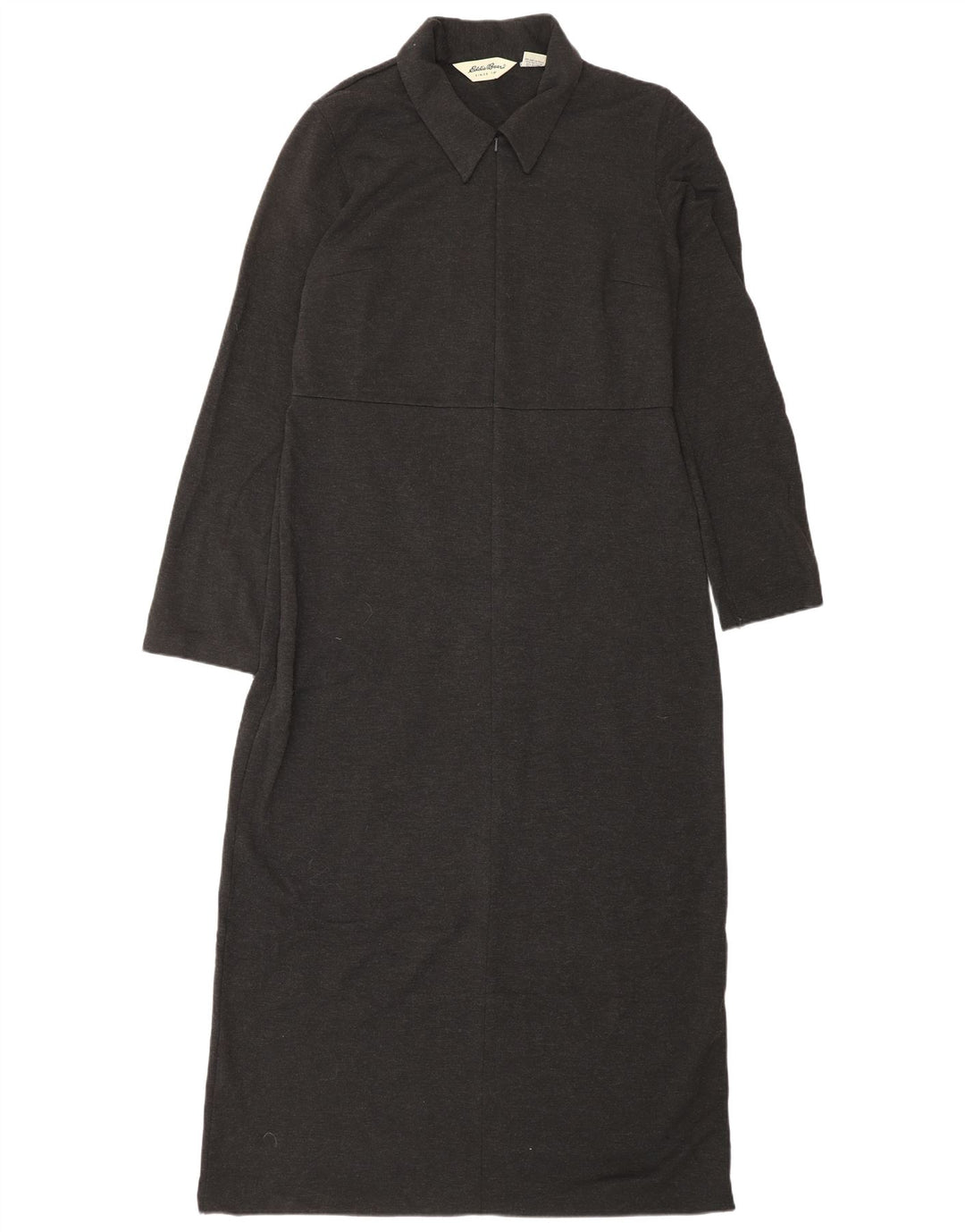 EDDIE BAUER Vestido maxi feminino grande de manga comprida Reino Unido 10 pequeno cinza