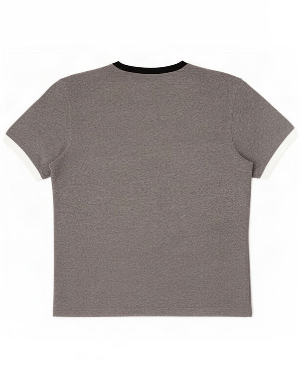 Camiseta masculina estampada Champion grande algodão colorblock cinza