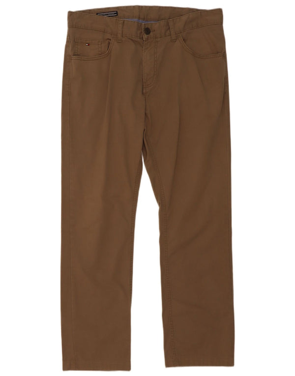 Calça casual reta masculina Tommy Hilfiger W34 L30 algodão marrom