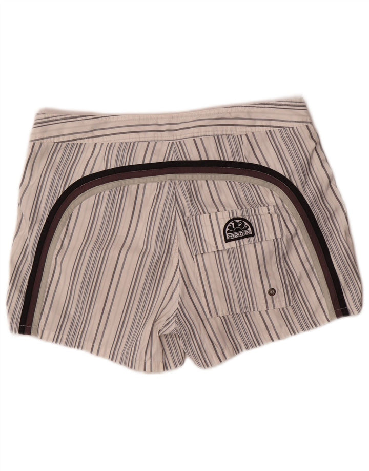 Sundek Shorts de natação masculino médio poliéster listrado branco