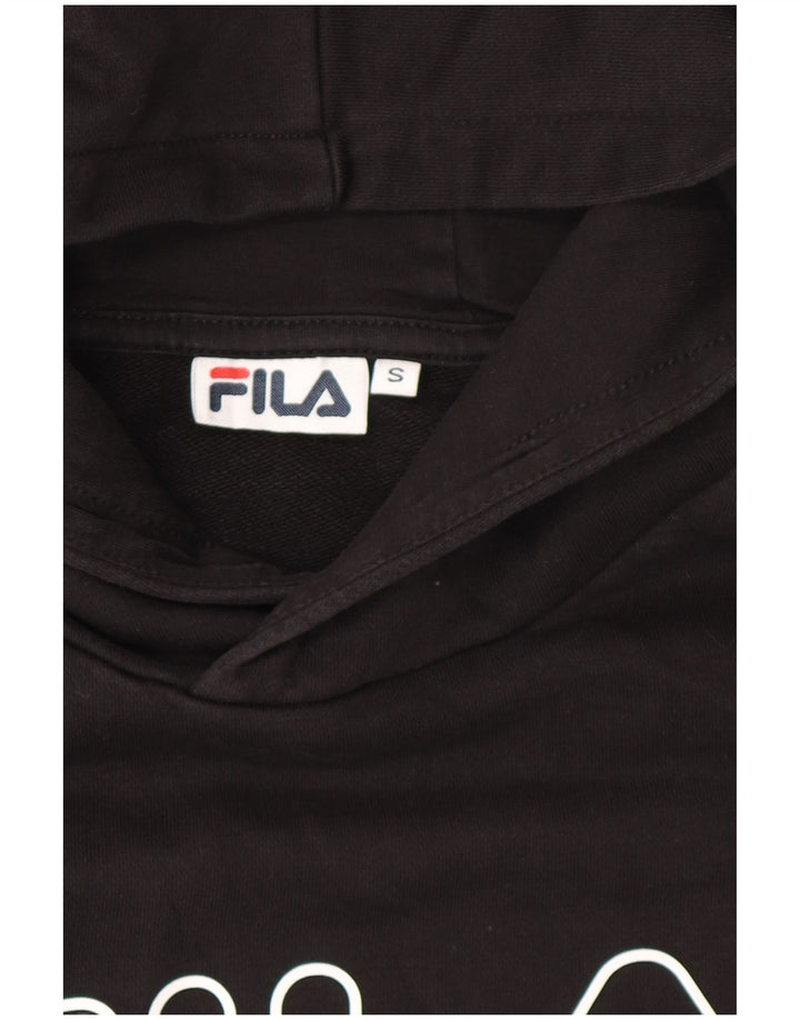 Fila feminino oversized crop gráfico moletom com capuz Reino Unido 10 pequeno preto