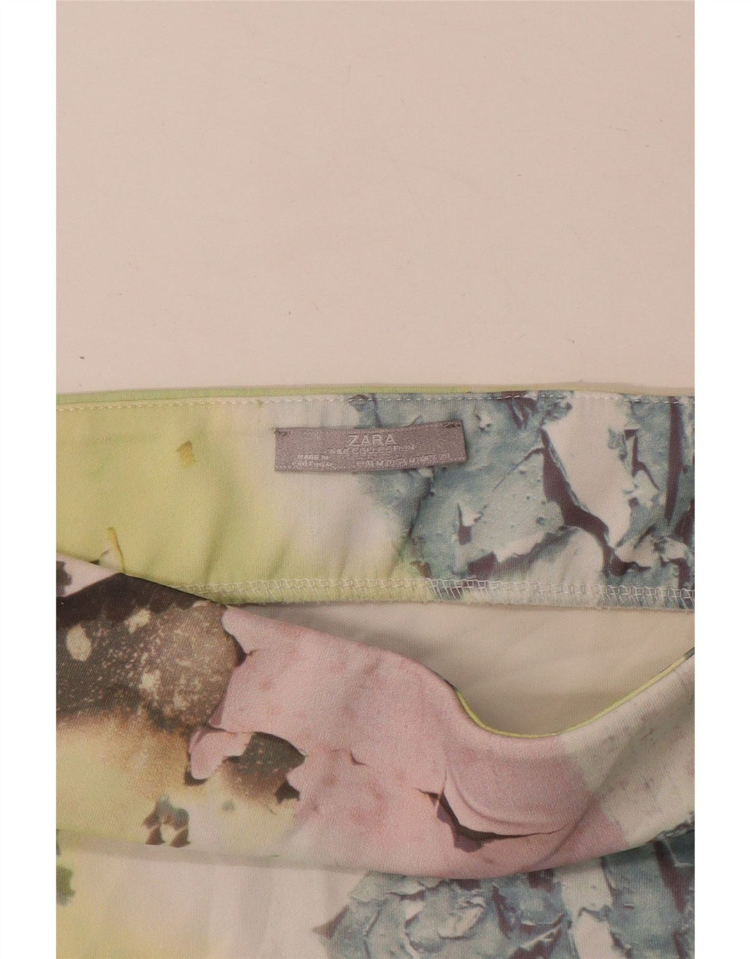 Zara Saia lápis feminina com padrão abstrato médio W28 multicolorida
