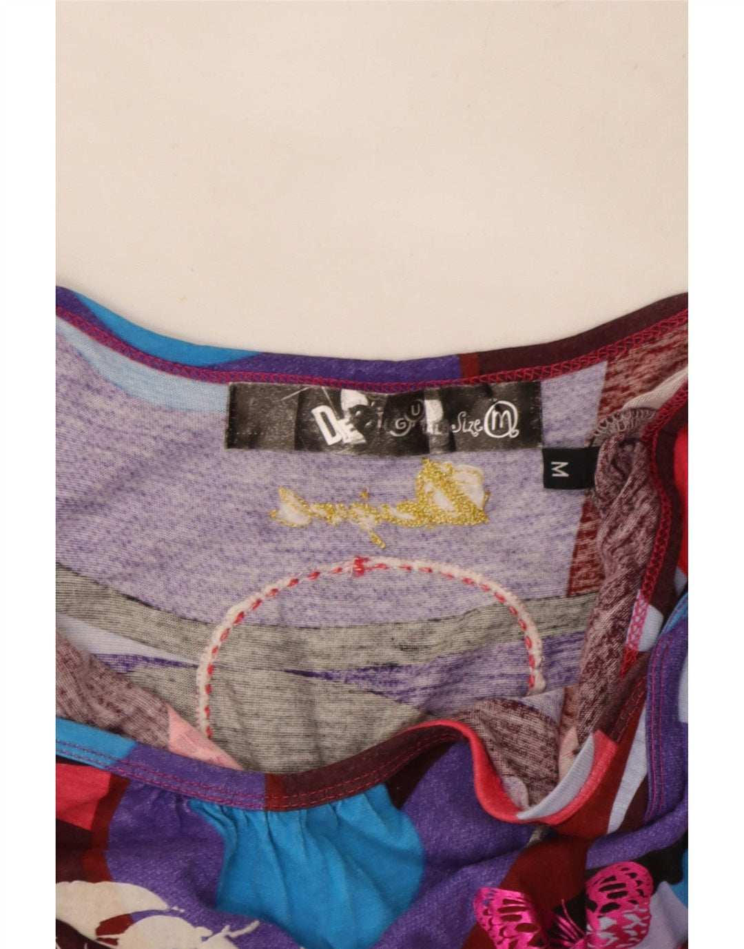 Desigual Womens Graphic Cami Top UK 12 Médio Borboleta Multicolorida