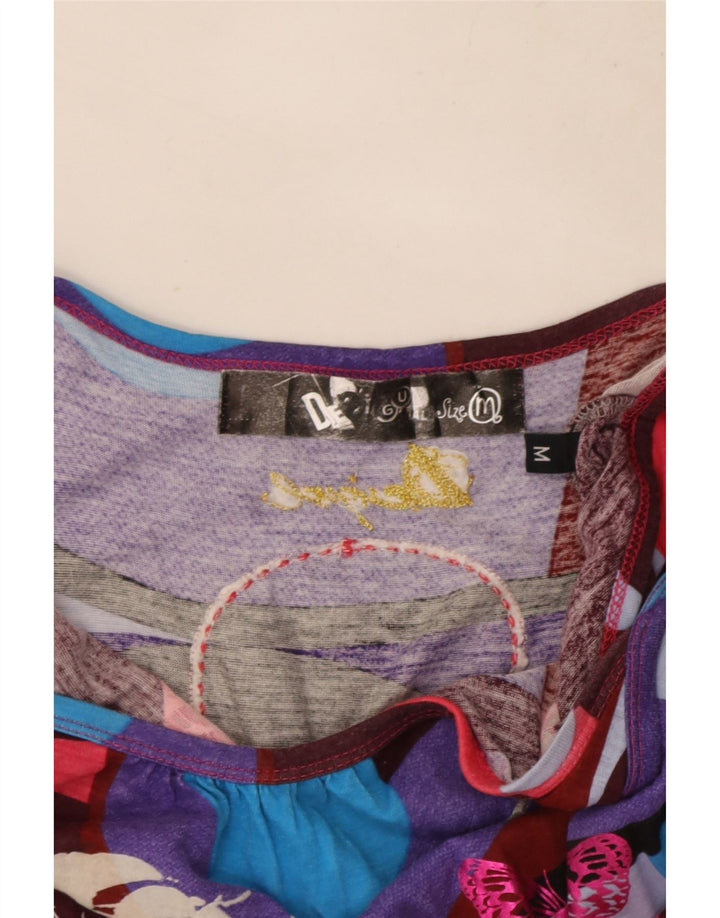 Desigual Womens Graphic Cami Top UK 12 Médio Borboleta Multicolorida