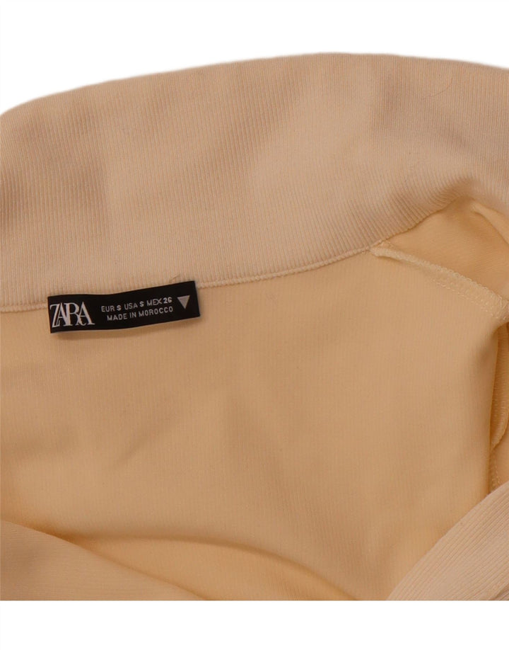 Body feminino de manga comprida ZARA UK 8 pequeno bege