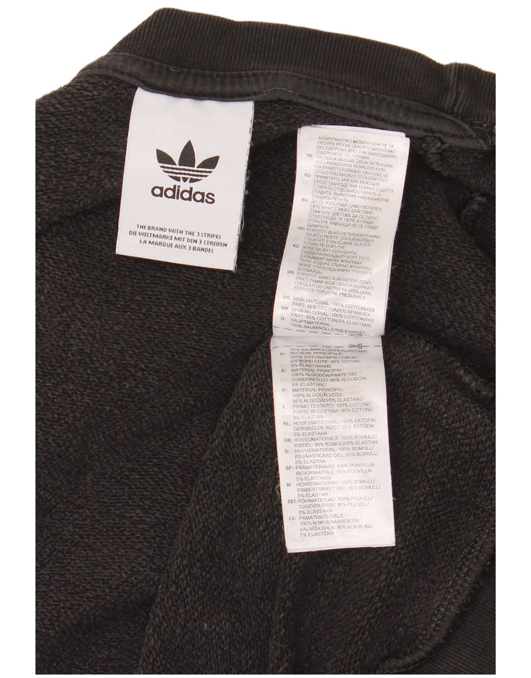 Adidas Mens Graphic Moletom Jumper Médio Algodão Preto
