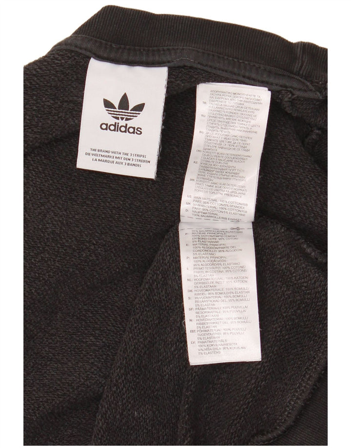 Adidas Mens Graphic Moletom Jumper Médio Algodão Preto